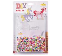 Hama Cuentas | aprox. 2.000 cuentas, 1 tablero de clavijas Fantasy Horse n.º 315TR, hoja de diseño impresa a color, instrucciones y papel de planchado.