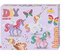 Hama Cuentas | aprox. 4.000 cuentas, 2 tableros de clavijas: mariposa n.º 298 y caballo de fantasía n.º 315. Hoja de diseño impresa a color, instrucciones y papel de planchado.