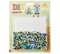 Hama Cuentas para planchar, aprox. 1100 cuentas, 1 placa cuadrada grande n.º 234, instrucciones y papel de planchado, decoración de mosaico, arte y manualidades para niños creativos a partir de 5 años