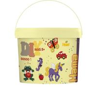 Hama Cuentas para Planchar | Aprox. 30.000 Cuentas, 3 Placas Perforadas en Forma de Huevo n.º 260, Hoja de diseño de Colores, Instrucciones y Papel para Planchar, decoración de Mosaico, Arte y