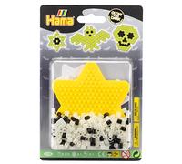 Hama Cuentas Que Brillan en la Oscuridad | Paquete de blíster pequeño | 375 Piezas, Tablero de Clavijas de 1 Estrella y Papel de Planchado | Decoración de Mosaico para niños creativos a Partir de 5