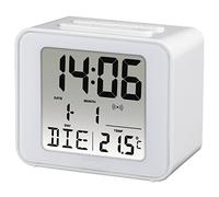 Hama | Despertador Digital Radiocontrolado con Función Repetir (Reloj de Mesa Preciso, Hora y Fecha Automáticas) | Blanco