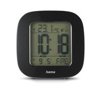 Hama | Reloj Despertador (Reloj Despertador Digital, Pantalla LCD Luminosa, Azul, 78 mm) Color Negro