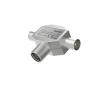 Hama | Divisor Antena coaxial TV Doble Salida (Divisor señal TV, Conector coaxial 2 Salidas Macho, Metal apantallado, 4-1000 MHz) Color Plata
