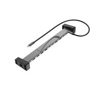 Hama | Docking Station USB-C 12 Puertos Base Multipuerto Gris | Amplía la conectividad con 12 puertos para vídeo, datos, red y carga, ideal para oficina y teletrabajo, Gris