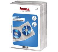 Hama Double DVD Jewel Case, 5, transparent 2discos Transparente - Fundas para discos ópticos (5, transparent, 2 discos, Transparente)