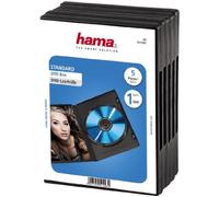 Hama - dvd-rom jewel case, pack - 5, black, negro