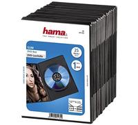 Hama dvd slim box 25, cajas de discos ópticos, negro, paquete de 25