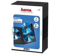 Hama DVD Triple Box - Funda para DVD (Capacidad: 3 discos, 5 unidades), negro