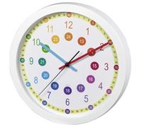 Hama Reloj de pared Easy Learning – Multicolor y blanco, plástico y vidrio, 30 cm, AA