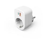 Hama Enchufe con USB (enchufe múltiple con USB, enchufe múltiple sin cable, con 1 x USB C PD, 1 x USB A, protección de contacto, 30 W, carga rápida varios dispositivos al mismo tiempo, bloquea sin