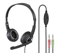 Hama Essential HS 300 Binaural Diadema Gris - Auriculares con micrófono (PC/Juegos, Binaural, Diadema, Gris, De plástico, Alámbrico)