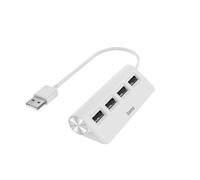 Hama | Hub USB 2.0 4 Puertos Compacto Plug & Play Blanco | Amplía un puerto USB a 4 conexiones, ideal para teclado, ratón, memorias USB y otros accesorios, Blanco