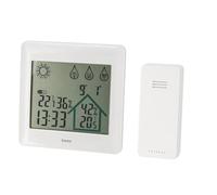 Hama | Estación meteorológica digital, Termómetro higrómetro, Blanco | Interior exterior, pronóstico del tiempo, medidor temperatura y humedad, sensor inalámbrico
