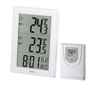 Hama EWS-3000 Blanco Batería - Estación meteorológica (Blanco, Termómetro de interior, Termómetro para exteriores, Batería)