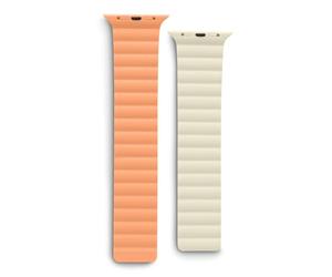 Hama Fantástica pulsera magnética para Apple Watch, Naranja/beige, 38/40/41 mm, Moderno