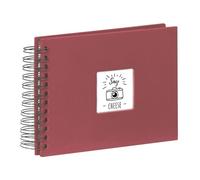 Hama Fine Art - Álbum de fotos, 50 páginas negras (25 hojas), álbum con espiral, 24 x 17 cm, con compartimento para insertar foto, Regalo de San Valentin borgoña