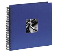 Hama Fine Art Álbum de fotos (50 páginas negras, 25 hojas, Espiral, Compartimento para insertar foto), Azul, 36 x 32 cm, Regalo de San Valentin