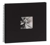 Hama Fine Art Álbum de fotos (50 páginas negras, 25 hojas, Espiral, Compartimento para insertar foto, Regalo de San Valentin), Negro, 36 x 32 cm