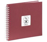 Hama Fine Art Cartón, Papel Burdeos álbum de foto y protector - Álbum de fotografía (Burdeos, Cartón, Papel, 50 hojas, 10 x 15 cm, 1 pieza(s), 280 mm)