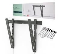 Hama Fischer - Soporte de Pared para televisores (Soporte de Pared de 90 Pulgadas, VESA 50 x 50 hasta VESA 600 x 400, hasta 80 kg, Distancia a la Pared 2 cm, extraplano, Altura Ajustable, con Tacos