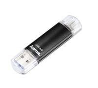 Hama OTG Laeta Twin - Almacenamiento USB Negro 128 GB