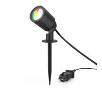 Hama | Foco de Jardín WLAN con tecnología Matter, pica de tierra e IP65. (Luz inteligente para exterior, RGBW 16 millones de colores, Control por App y Voz, 7W) Negro.