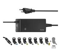 Hama Fuente de alimentación para portátil de 12 V, 14 V, 15 V, 16 V, 18 V, 18,5 V, 19 V, 19,5 V, 20 V, 21 V, 22 V, 90 W (Fuente de alimentación Universal para portátil y Tableta, 8 enchufes para