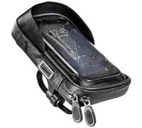 Hama | Funda Móvil Bicicleta y Moto Impermeable Soporte 360° | Repelente al agua, rotación de 360°, cierre rápido y compartimentos extra para llevar objetos personales, Negro
