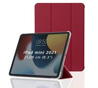 Hama Funda para Apple iPad Mini 2021 (Funda con Tapa para Apple Tablet Mini 6 Generación, función Atril, Parte Trasera Transparente, Tapa magnética), Color Rojo