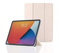 Hama Funda para iPad Pro 2020/2021 de 12,9 Pulgadas (Funda con Tapa para Apple Tablet, función Atril, Parte Trasera Transparente, Cubierta magnética), Color Rosa