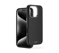 Hama Funda para iPhone 16 Pro MAX (Piel sintética, Metal, Carcasa Trasera, protección Extra para cámara y Pantalla, Compatible con Carga inalámbrica, Suave, Reciclado), Color Negro