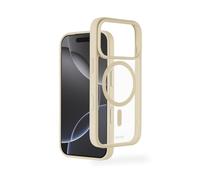 Hama Funda para iPhone 17 Pro y MagSafe (Funda magnética para Carga inductiva, protección de Bordes, protección de cámara, Superficie Antideslizante, Botones Laterales protegidos) Transparente/Beige