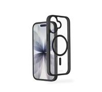 Hama Funda para iPhone 17 y MagSafe (Funda magnética para Carga inductiva, protección de Bordes, protección de cámara, Superficie Antideslizante, Botones Laterales protegidos) Transparente/Negro