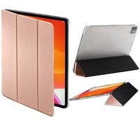 Hama Funda con Tapa para iPad Pro 2020 de 12,9 Pulgadas (función Atril, Parte Trasera Transparente, función de Encendido automático), Color Rosa