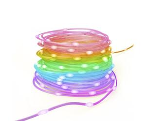 Hama - Guirnalda de luces LED conectada (WiFi, RVBIC, IP65, externo, compatible con control de voz Alexa, Google Assitant y Apple Siri, 100x LED, 10m), multicolor