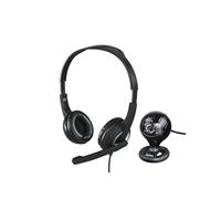 Hama HS-P150 Set de Streaming para PC, Auriculares + Cámara Spy Protect 720P Negro