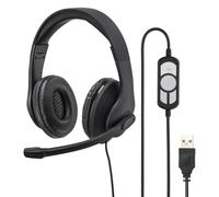 Hama HS-USB300 - Auriculares para PC (USB, con Cable, estéreo), Color Negro
