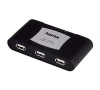 Hama USB 2.0 Hub 1:4, Black/Silver Negro, Plata - Concentrador (Black/Silver, Negro, Plata, Windows 2000/XP/Vista Mac OS 9.x, USB 2.0)
