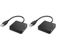 HAMA | HUB USB 2.0 con 4 Puertos (Concentrador USB con 4 USB A, Compacto, Transferencia de Datos hasta 480 Mbits/S) Color Negro (Paquete de 2)
