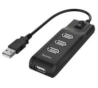 HAMA Hub USB 2.0 de 4 Puertos con Interruptor de Energía