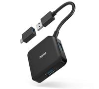 Hama | Hub USB 3.2 4 Puertos con Adaptador USB-C 5 Gbit/s