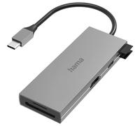 HAMA | HUB USB-C con 6 Puertos (Adaptador Universal Multipuertos con 2 USB A, 1 USB-C, 1 HDMI, 1 Lector de Tarjetas SD y Micro SD, Transferencia de Datos hasta 5 Gbits/S, Concentrador USB) Color Gris