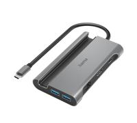 Hama | Hub USB-C de 7 Puertos de Alta Velocidad (Hub Multipuerto, Transferenca de hasta 5Gbps, Universal, Multipuerto, USB 3.2) Color Plata