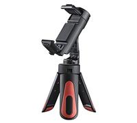Hama Minitrípode Pocket II Rotation para smartphone – Rosca 1/4" Alt. máx. 6,5 cm Negro/Rojo