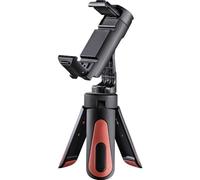 Hama I Minitrípode para Smartphone y cámaras (Pocket II Rotation, Palo Selfie teléfono móvil, trípode Viaje, Rosca 1/4", Altura MAX. 6,5 cm) Negro/Rojo