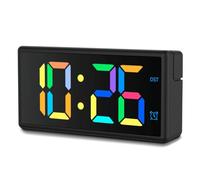 Hama I Reloj Despertador Digital (Ibiza, Reloj sobremesa, Alarma, Carga USB, Pantalla Multicolor) Negro