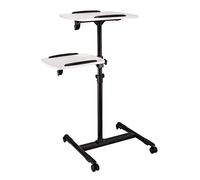 Hama I Soporte para Proyector Regulable 2 Niveles (Mesa proyector Dos Alturas, Soporte Multifuncional Ajustable, 42x50 / 40x35cm, Ruedas) Negro