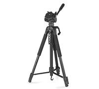 Hama Action 170 3D - Trípode para cámara (62-170 cm de Altura, Incluye Soporte para teléfono móvil y Soporte para Tableta, trípode con Cabeza de 3 vías, trípode con Funda), Color Negro