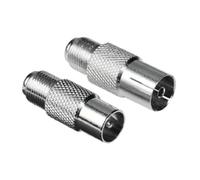 Hama Juego de 2 adaptadores SAT (acoplamiento F a enchufe coaxial y acoplamiento F a acoplamiento coaxial)